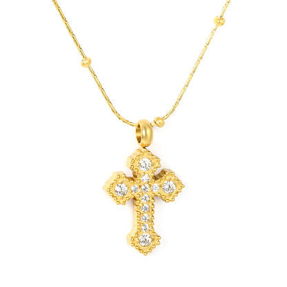 Classic zirconia Cross Necklace
