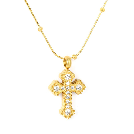 Classic zirconia Cross Necklace