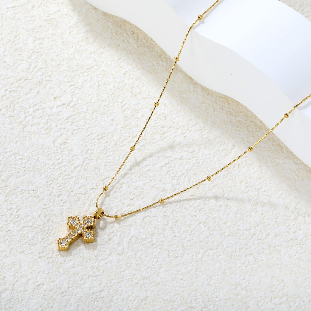 classic zirconia cross necklace