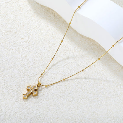 Classic zirconia Cross Necklace