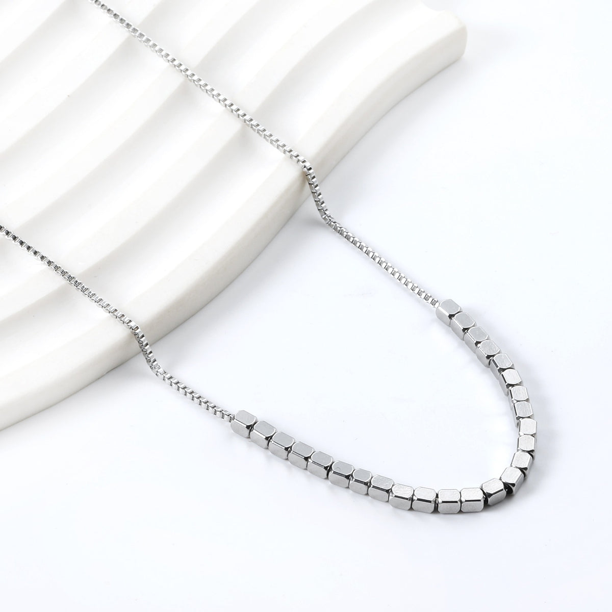 small square accessories 2.8*2.5mm necklace silver