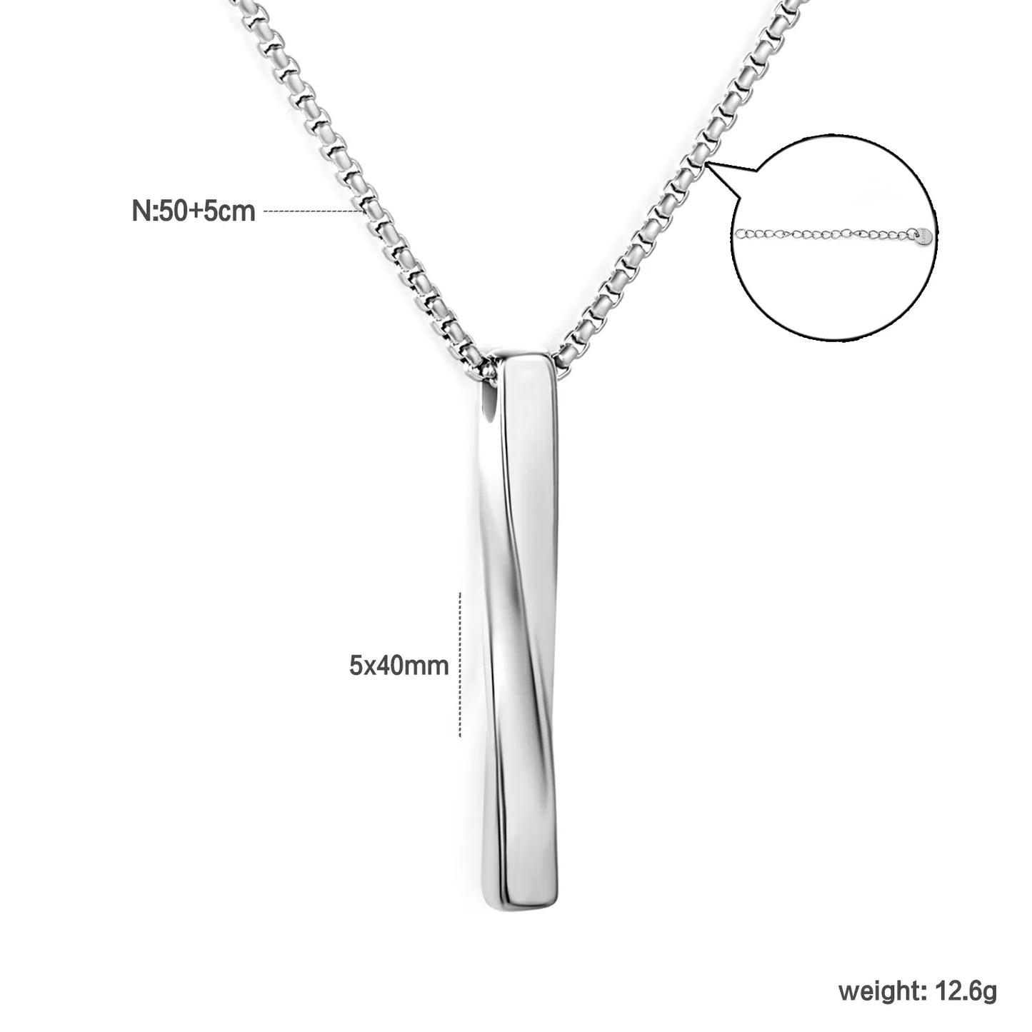 minimalist twisted vertical bar pendant necklace
