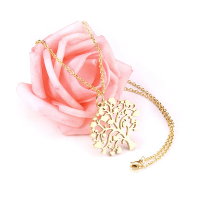 18K Gold Plated | Heart‑Leaf Tree of Life Pendant Necklace