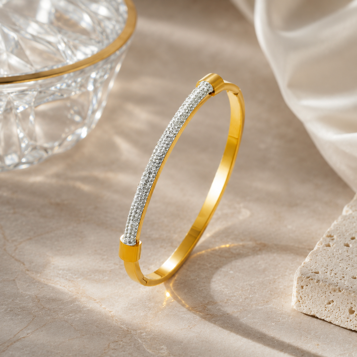 gold white zircon bracelet
