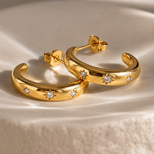 Gold Zircon Earring