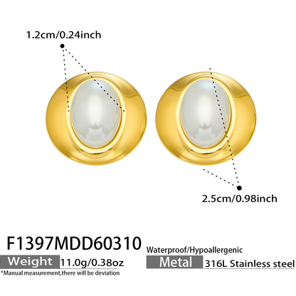Gold Pearl Earring