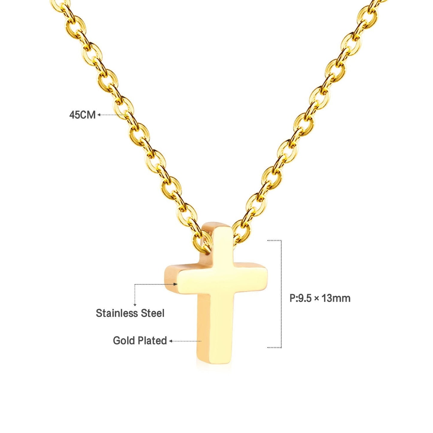 cross pendants 45cm rolo cuban link chains necklaces