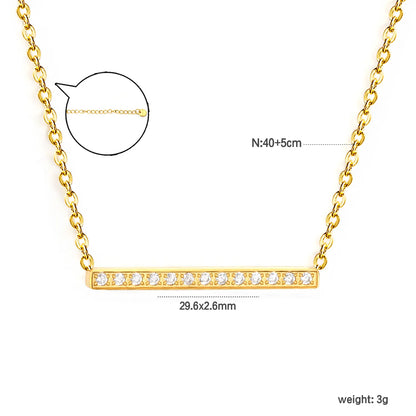 Bar Pendant with White Zirconia