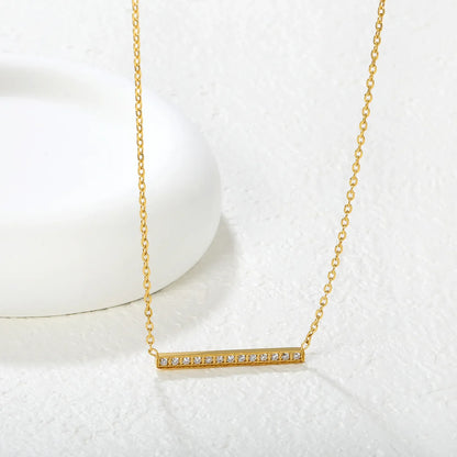 Bar Pendant with White Zirconia