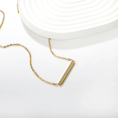 Bar Pendant with White Zirconia
