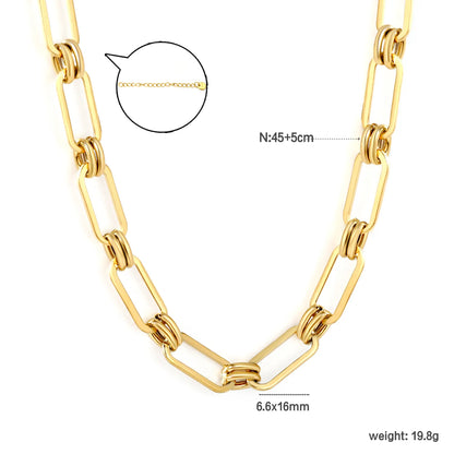 Gold Stainless Steel Hammered Oval Pendant Necklace