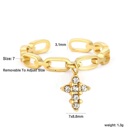 Multi-Charm Open Ring | Star/Heart/Leaf/Cross with White Zircon